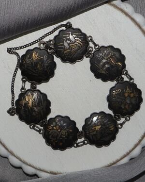 Vintage Amita Japanese Silver Bracelet 24.2G / 7in